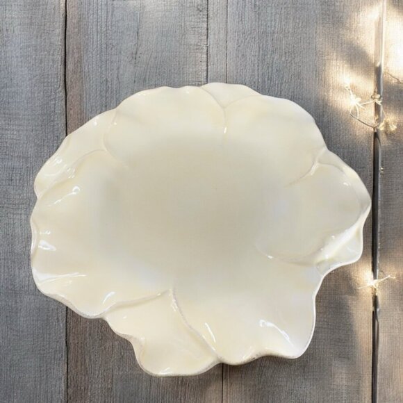 Roscher Flower Antique Butter Yellow Dish Plate 11inch Flower Shape Plate Set 2 - Picture 3 of 16